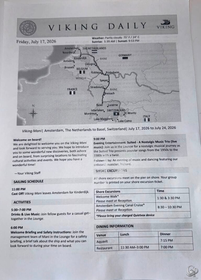Viking Mani Viking Daily – Amsterdam to Basel