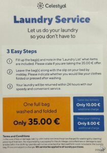 Celestyal Cruises Laundry Prices & Laundry Service Guide