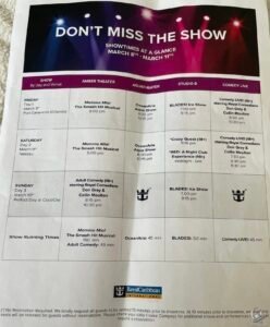 Allure of the Seas Entertainment Schedule