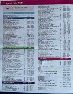 Anthem of the Seas Cruise Compass Daily Planner
