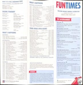Carnival Celebration Fun Times Daily Programs