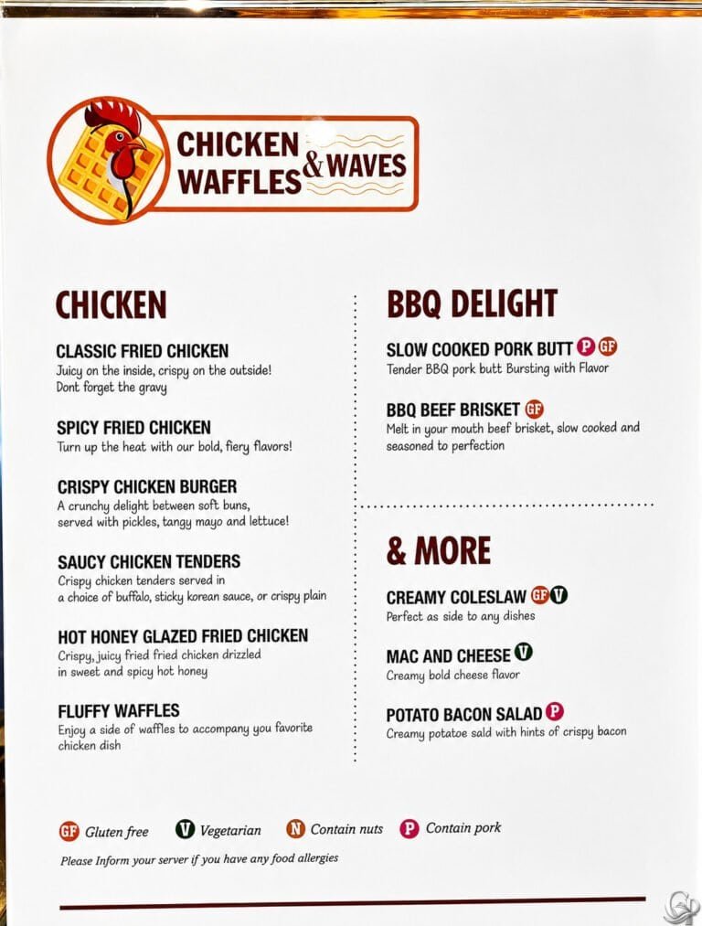 Carnival Chicken & Waffles Menu