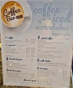 Carnival Coffee Bar Menu and Prices