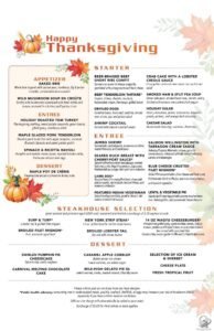 Carnival Cruise Thanksgiving Dinner Menus