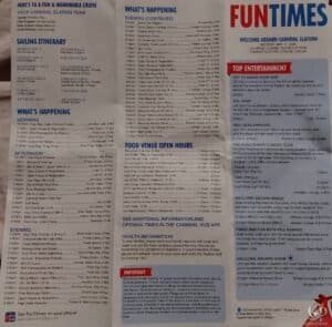 Carnival Elation FunTimes Daily Programs