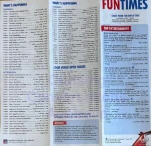 Carnival Encounter FunTimes Daily Programs