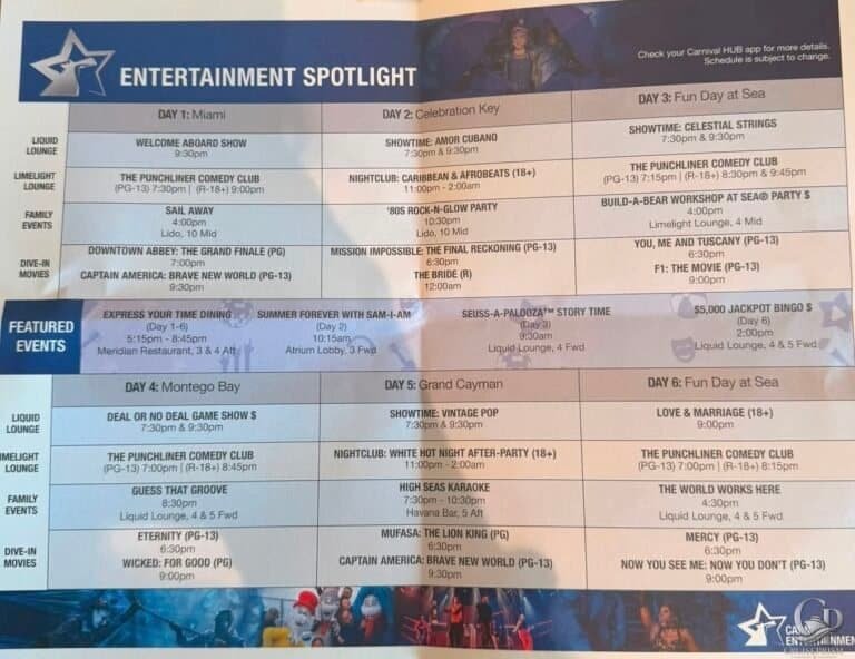 Carnival Horizon Entertainment Spotlight (6-Day Cruise)