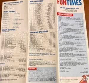 Carnival Pride FunTimes Daily Programs: 7-Night Bermuda Cruise