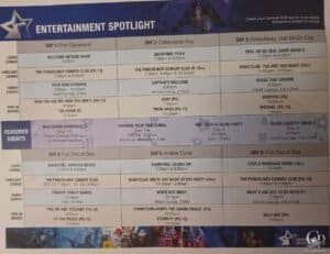 Carnival Vista Entertainment Schedule: 6-Day Cruise