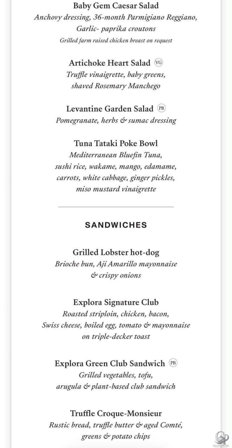Explora Journeys Menus: Complete Guide to Shore Club on 11, In-Suite Dining & Anthology Menus