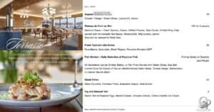 Four Seasons Yachts Dining Options and Prices