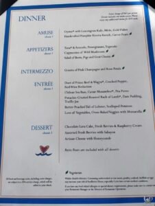 Love by Britto Menu on Princess Cruises
