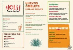 MSC Cruises Hola! Tacos & Cantina Breakfast Menu