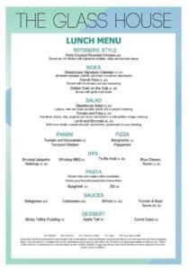 Marella Cruises The Glass House Menus