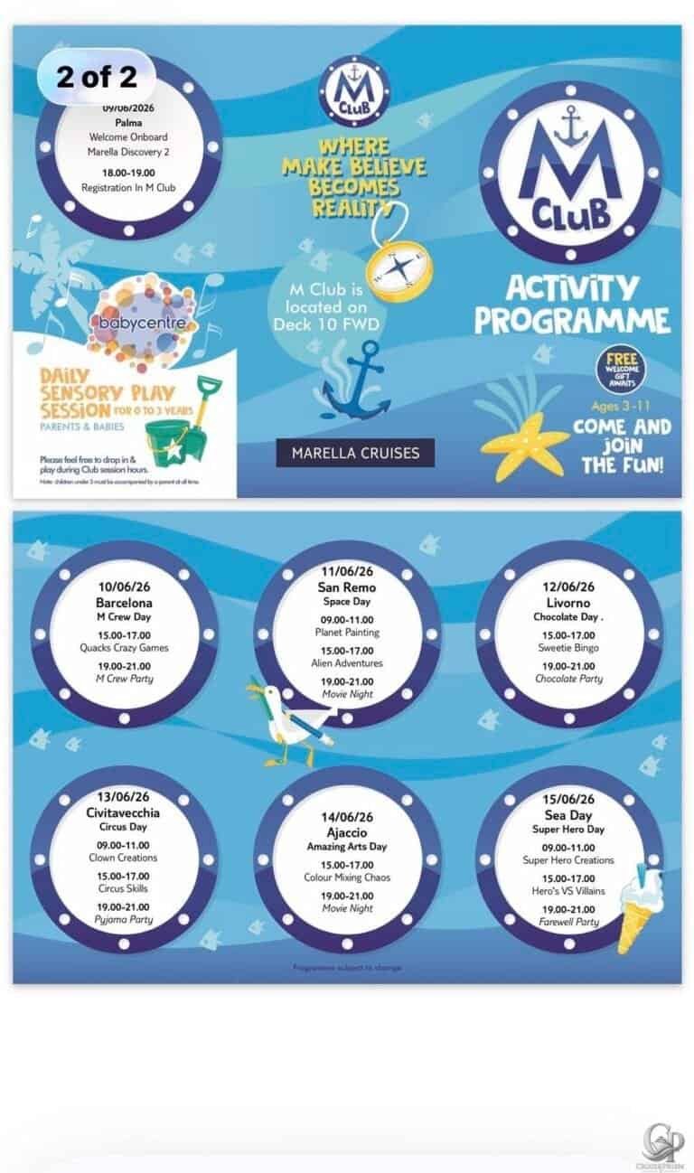 Marella Discovery 2 Kids Club Guide and Activities