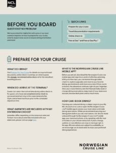 Norwegian Cruise Line Before You Board FAQ and Cruise Preparation Guide