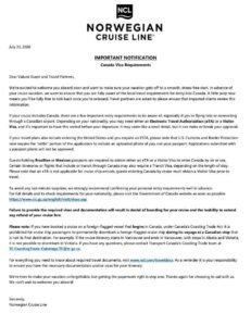 Norwegian Cruise Line Canada Visa Requirements