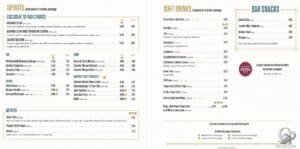 P&O Cruises The Exchange Bar Menu and Drink Prices