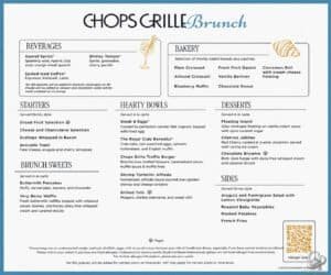 Royal Caribbean Chops Grille Brunch Menu