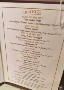TUI Maya Danube Treasures Lunch Menu