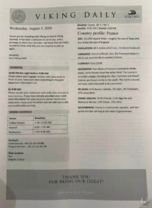 Viking Hermod Daily Program: Final Day in Avignon