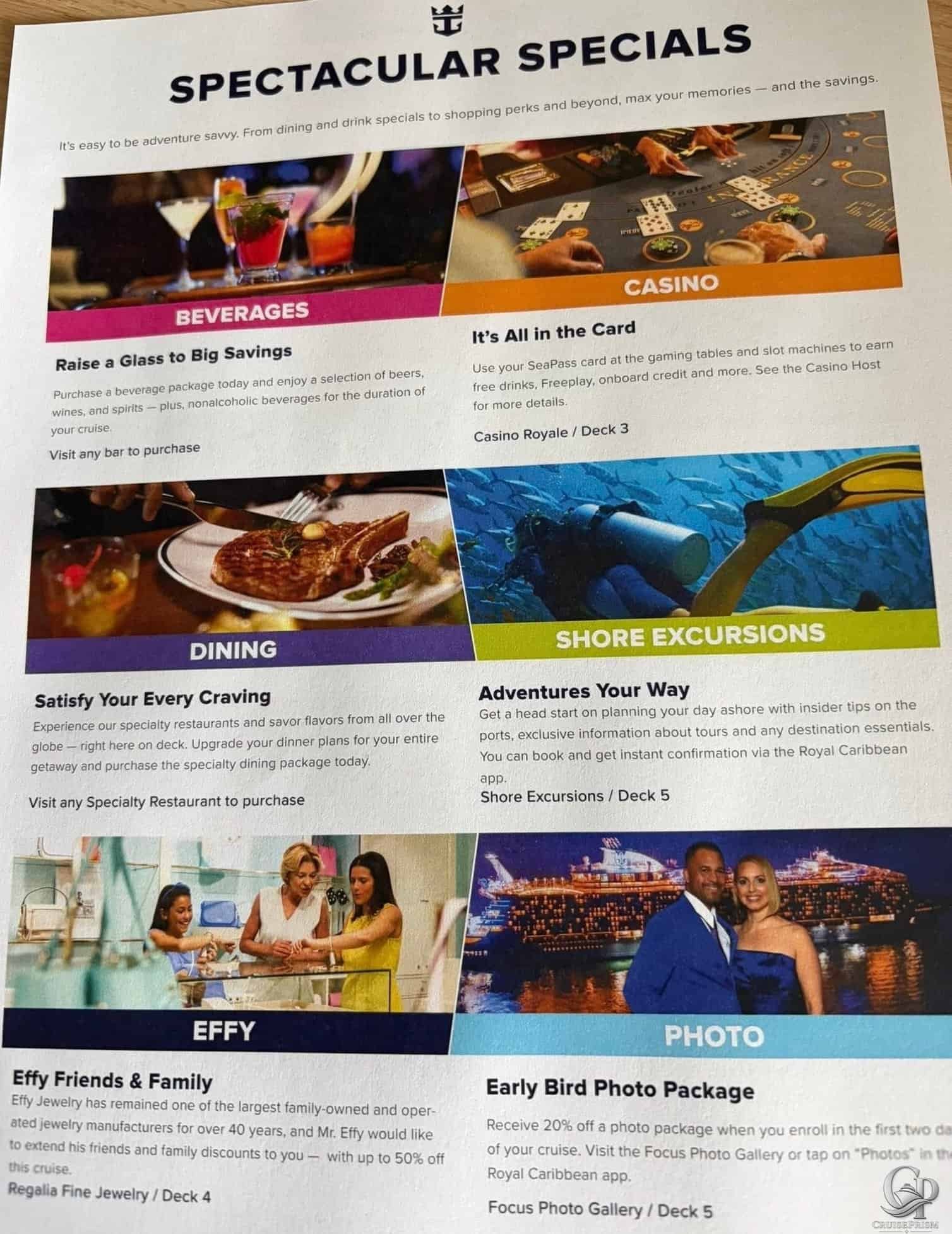 Anthem of the Seas Onboard Specials, Discounts & Cruise Deals Guide