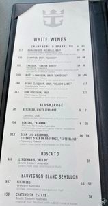 Anthem of the Seas Wine Menu & Prices: Australia Sailings