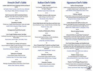 Azamara Chef’s Table Menus: French, Italian and Signature Dining Experience