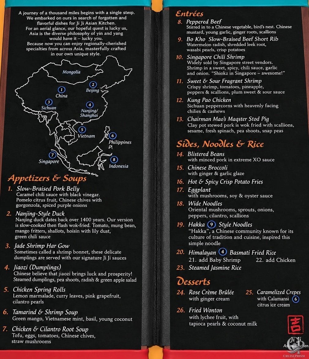 Carnival Ji Ji Asian Kitchen Menu and Prices