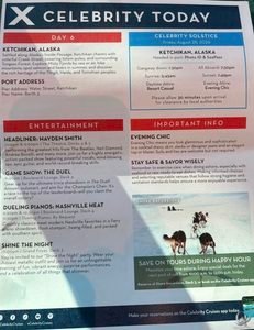 Celebrity Solstice Cruise Planner – Ketchikan, Alaska Daily Program