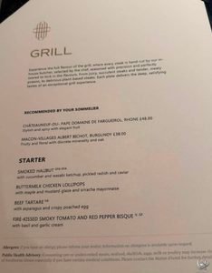 Fred. Olsen Borealis Colours & Tastes Grill Menu