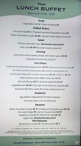 Fred. Olsen Borealis Lunch Buffet Menu