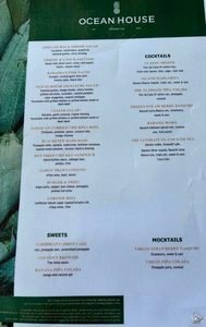 MSC Ocean House Menu at Ocean Cay: Yacht Club Food & Drinks