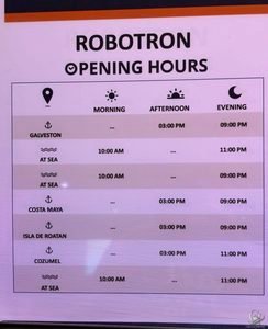 MSC Seascape ROBOTRON Opening Hours: Galveston Cruise Schedule