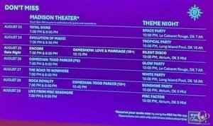 MSC Seashore Entertainment Schedule & Theme Nights Guide
