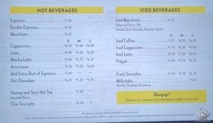 Margaritaville at Sea Coffee Shop Menu and Prices
