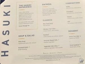 Norwegian Cruise Line Hasuki Menu & Prices