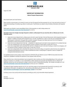 Norwegian Cruise Line Issues New Passport Warning for Cruises Visiting Mexico