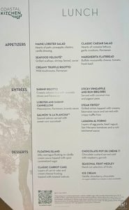 Royal Caribbean Coastal Kitchen Lunch Menu