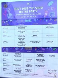 Royal Caribbean Utopia of the Seas Shows and Parties Schedule