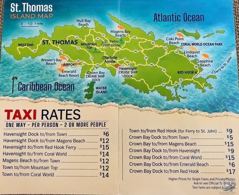 St. Thomas Taxi Rates from the Cruise Port: Havensight & Crown Bay Guide