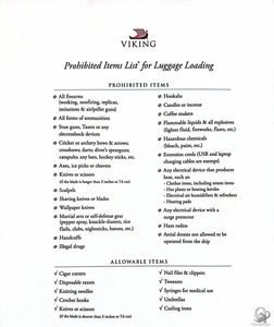 Viking Cruises Prohibited Items: What You Can and Cannot Bring Onboard