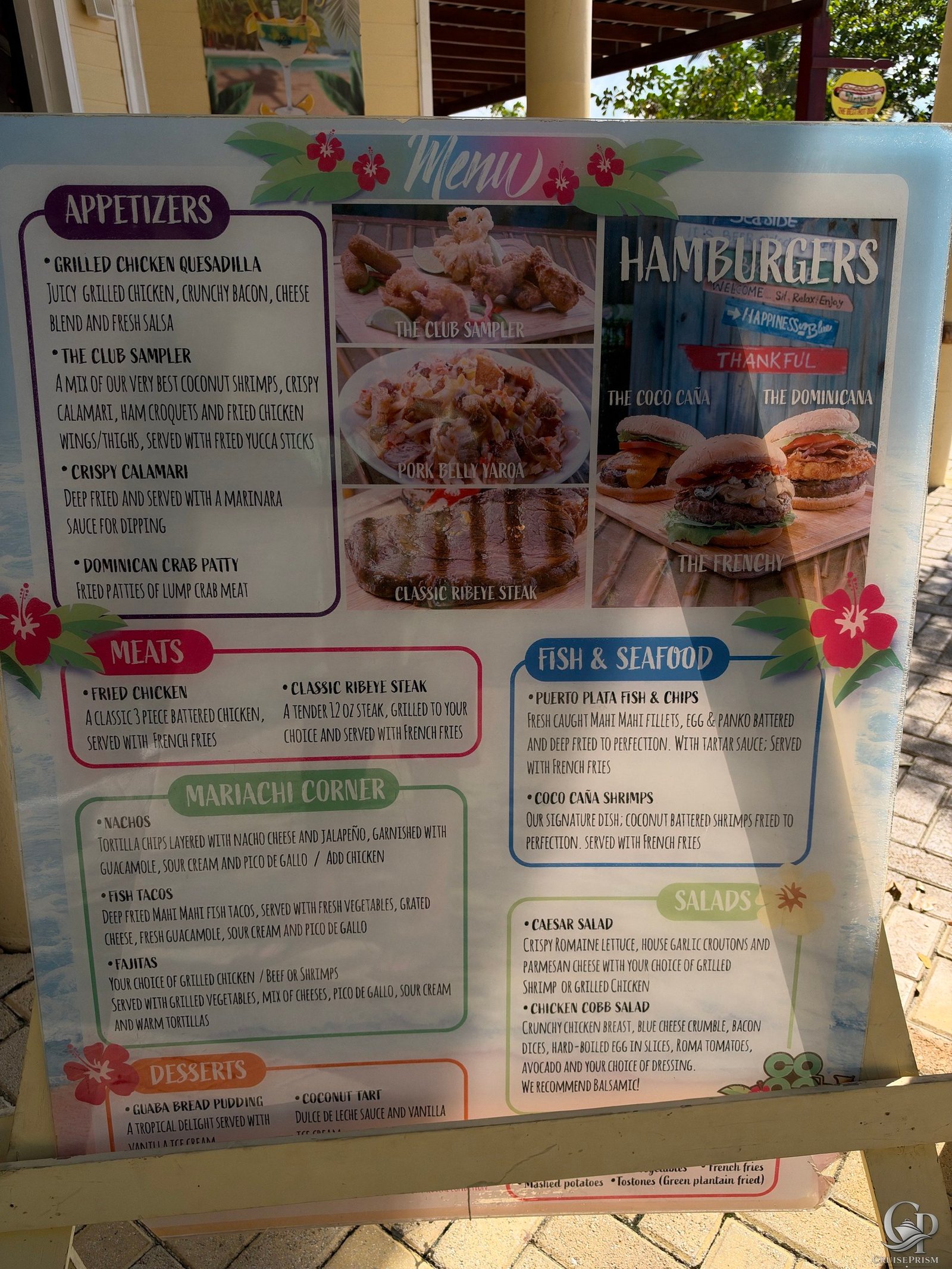 Amber Cove Coco Caña Food and Drink Menu