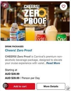 Carnival Australia CHEERS! Zero Proof Drink Package: Price & What’s Included