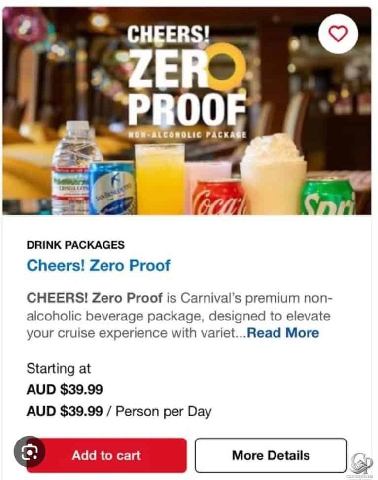 Carnival Australia CHEERS! Zero Proof Drink Package: Price & What’s Included