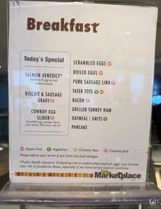 Carnival Breakfast Buffet Menu at Lido Marketplace