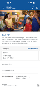 Carnival Celebration Circle C Teen Club Ages 12-14: Activities, Hours & Daily Schedule