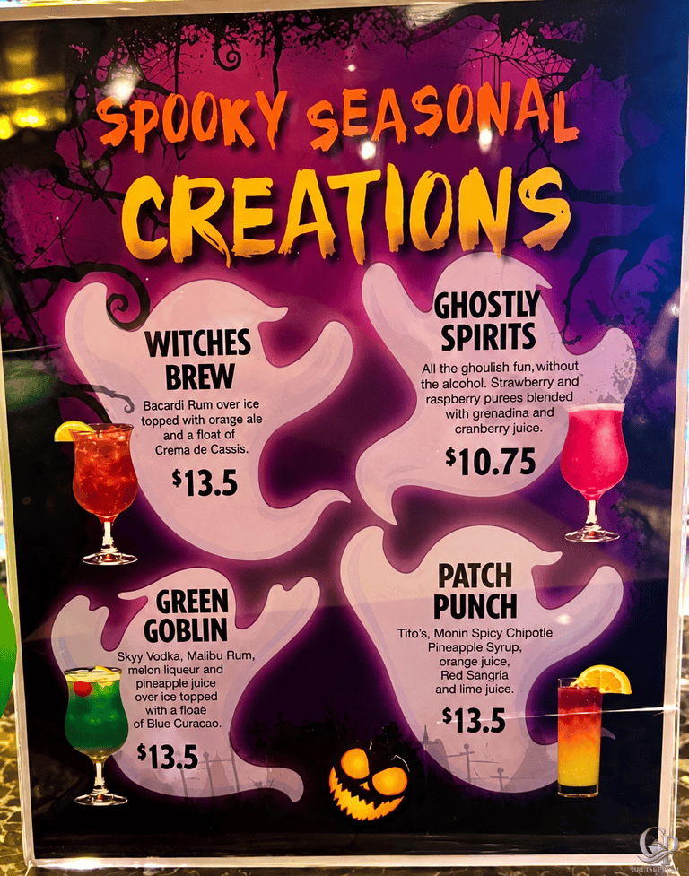 Carnival Cruise Halloween Drinks Menu: Spooky Seasonal Creations