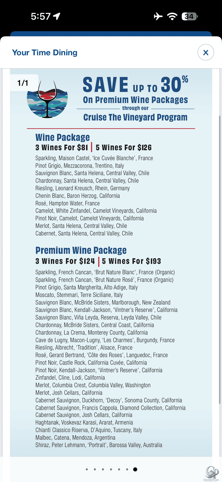 Carnival Cruise Line Cruise Wine Packages & Prices