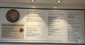 Carnival Cruise Line Emeril’s Bistro 1397 Menu